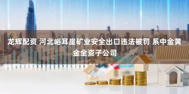 龙辉配资 河北峪耳崖矿业安全出口违法被罚 系中金黄金全资子公司